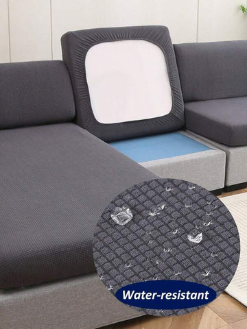 1pc Solid Color High Elasticity Removable Machine Washable Anti-Spill Sofa Cushion Cover Suitable For Living Room Polyester Sofa Cushion Cover Backrest Cover