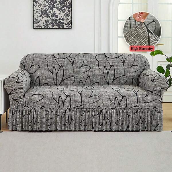 XM-Mirelitho 1PC Geometric Skirt Sofa Cover Elastic Living Room Sofa Protective Cover