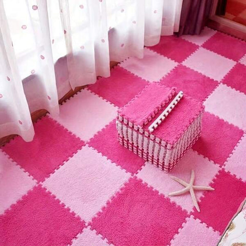 12/24PCS Interlocking Foam Floor Tiles, Available In Five Colours: White, Pink, Camel, Rose Red Or Grey - These Soft, Washable And Non-Slip EVA Floor Mats Are Suitable For Bedrooms, Living Rooms, Home Decor, Pet Areas And More.