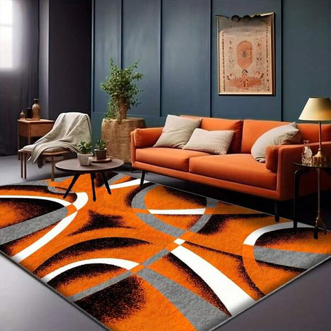 Modern Abstract Geometric Curve Flannel Material Flannel Area Rug Door Mats Outdoor Carpet Comfortable Home Decor Mat Rubber Bottom Suitable Shopping Centers Game Room Living Rooms Bedrooms Offices Camping Daily Festivals Weddings Gymnasium Rug