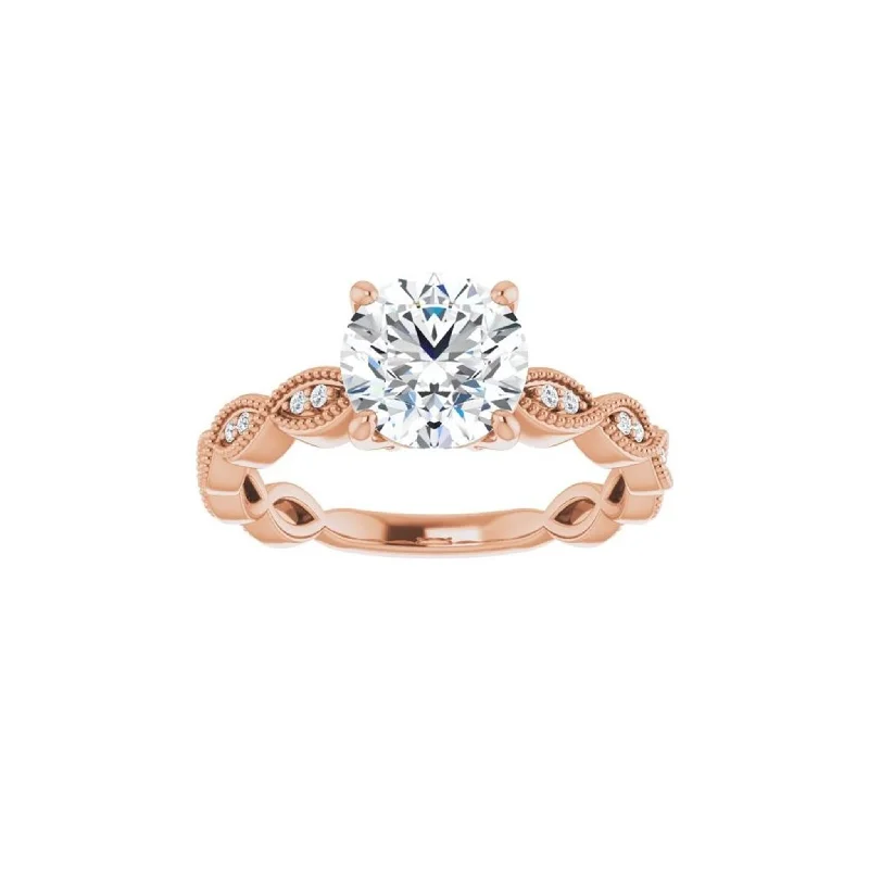 Halo - Style Women's Diamond Rings with a Center Diamond Surrounded by Smaller Diamonds in 18K GoldEver & Ever 14K Rose Gold .10ctw 4 Prong Style Diamond Semi-Mount Engagement Ring