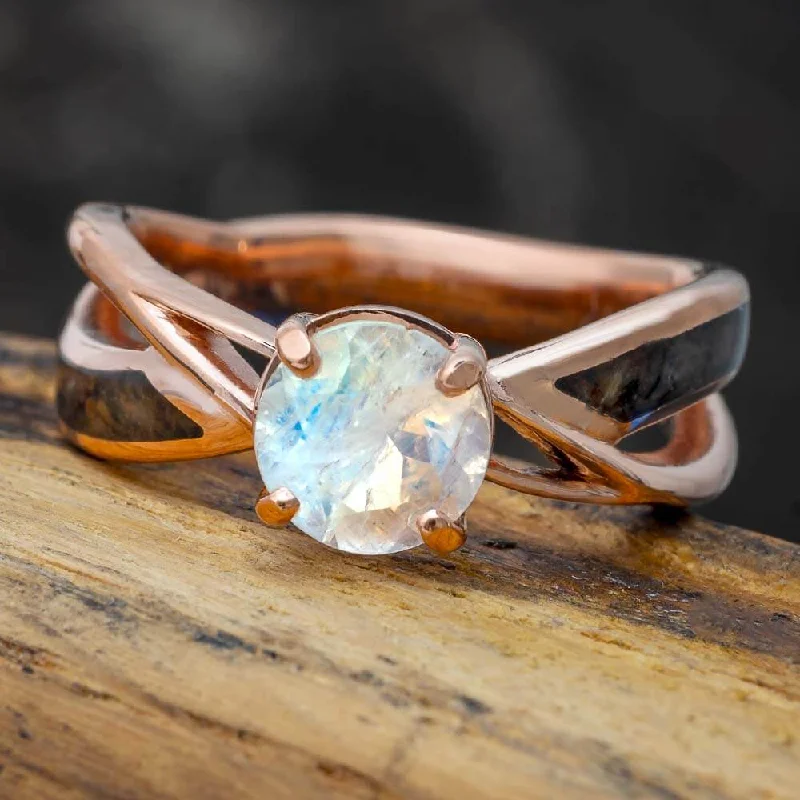 Men's Turquoise Engagement Rings in 925 Silver with a Southwestern - Inspired BandMoonstone Engagement Ring with Dinosaur Bone