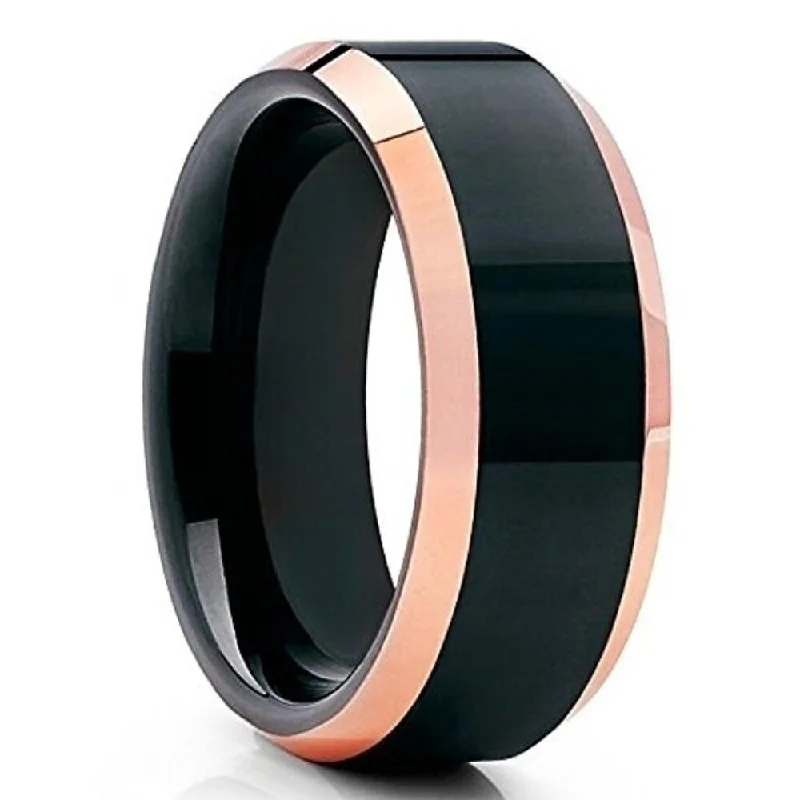 Chunky Fashion Rings in Copper with Geometric Patterns for a Bold Accessory8Mm Black Tungsten Carbide Ring Rose Gold Comfort Fit Scratch Resistant