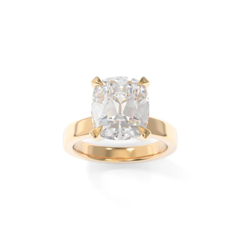 Men's Topaz Engagement Rings in 10K Gold with a Channel - Set Diamond BandSimone Solitaire Old Mine Cushion