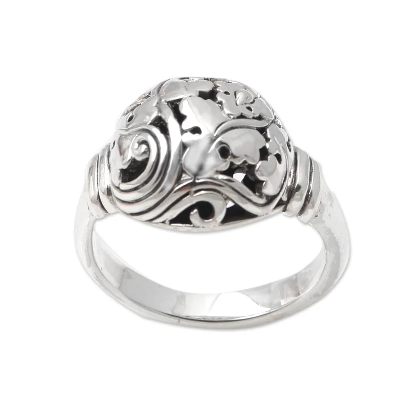 Chunky Fashion Rings in Copper with Geometric Patterns for a Bold AccessoryNovica Handmade Traditional Leaves Sterling Silver Cocktail Ring