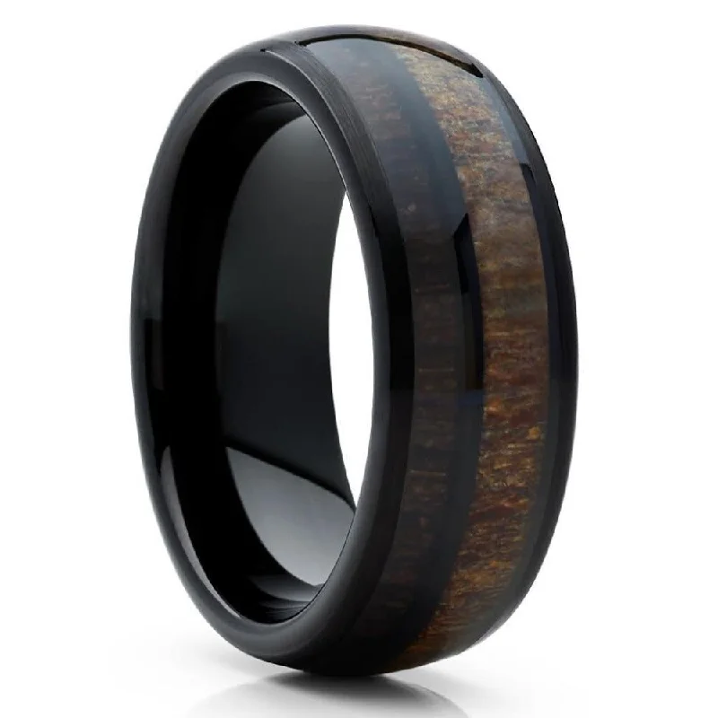 LED - Lit Fashion Rings in Plastic with Color - Changing Effects for a Futuristic LookCherry Wood Black Tungsten Wedding Ring 8Mm Comfort Fit Lifetime