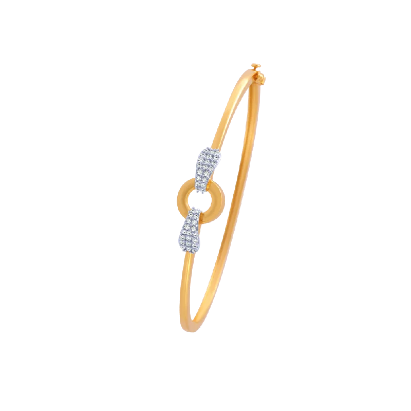 Heart - Shaped Women's Diamond Rings in Rose Gold for a Romantic and Symbolic Gift14KT (585) Yellow Gold And American Diamond Bangle For Women