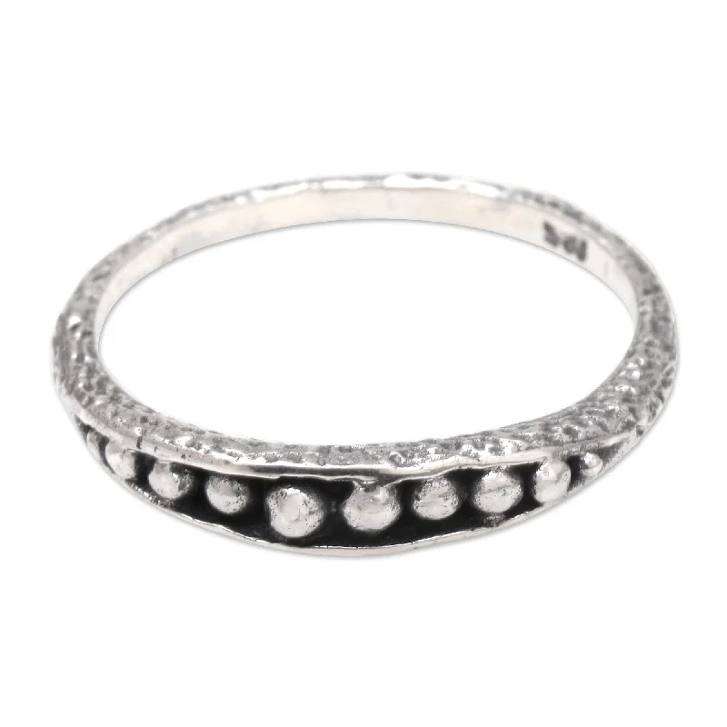 Rhinestone - Embellished Fashion Rings in Silver - Tone Metal for a Glamorous TouchNovica Handmade Pandawa Beach Sterling Silver Band Ring