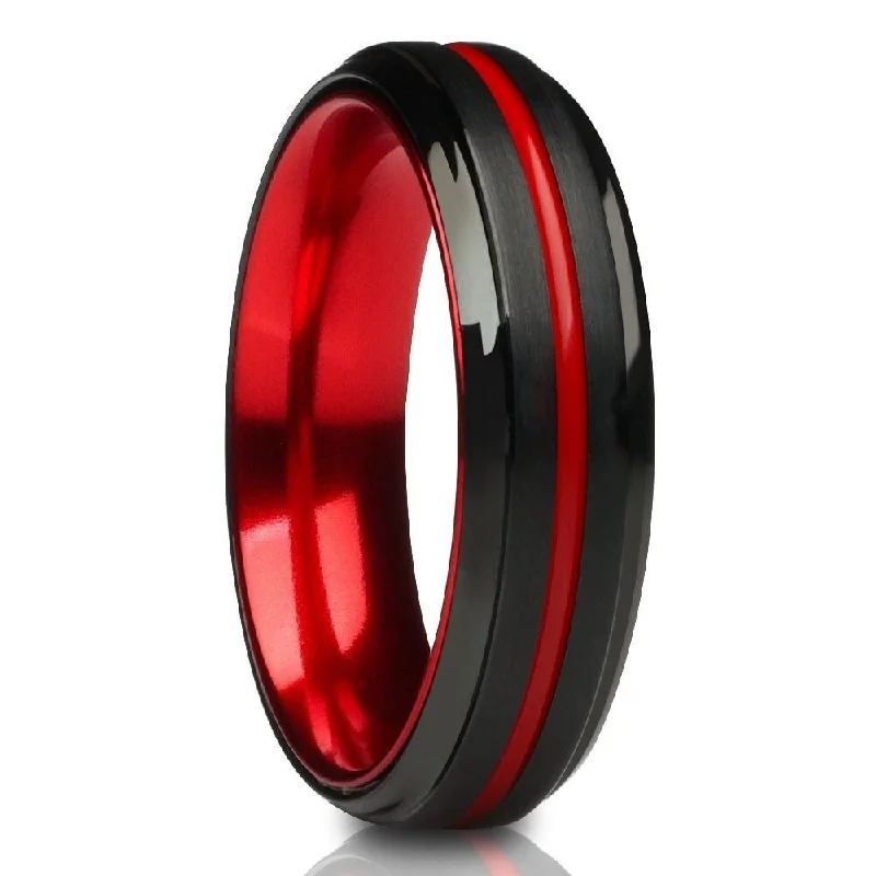 Textured Fashion Rings in Pewter with Hammered and Embossed SurfacesBlack Tungsten Wedding Ring 6Mm Red Groove Comfort Fit Cobalt Free Jewelry Grade