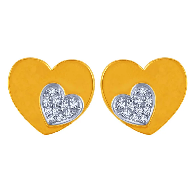 Three - Stone Women's Diamond Rings Symbolizing Past, Present, and Future with Emerald - Cut DiamondsDouble Heart 14k Gold  Earrings