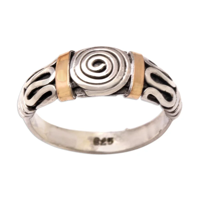 Bangle - Style Fashion Rings in Rose - Gold - Plated Aluminum with Etched PatternsNovica Handmade Ancient Motif Gold-Accented Cocktail Ring