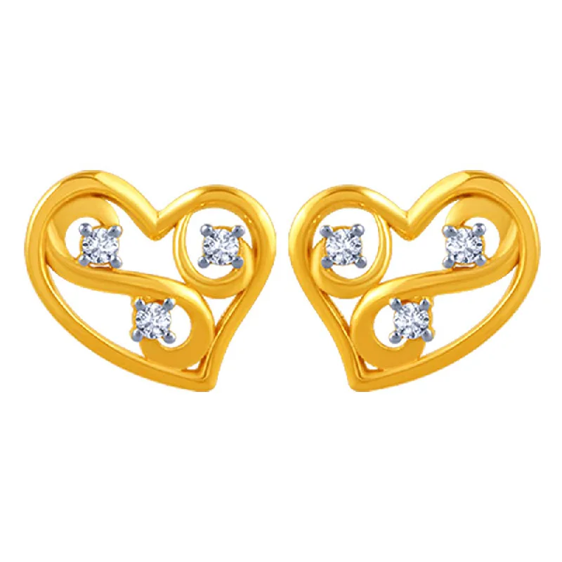 Tennis - Style Women's Diamond Rings with a Continuous Row of Diamonds for a Classic and Versatile Look14k Heart Shaped Kalka  Gold Earrings