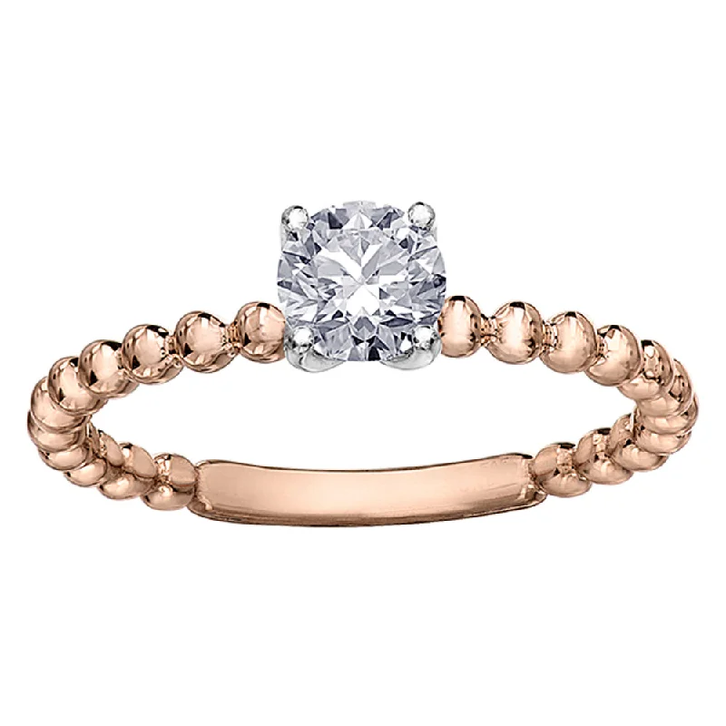 Heart - Shaped Women's Diamond Rings in Rose Gold for a Romantic and Symbolic GiftEternal Flames Round Canadian Diamond Solitaire Ring