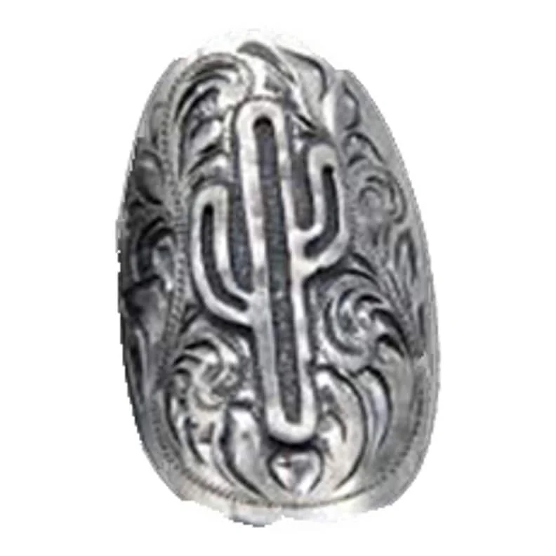 Bohemian - Style Fashion Rings with Turquoise and Silver Filigree for a Free - Spirited LookVogt Silversmiths Western Ring Womens Saguaro Statement Spoon 027-905 - Silver