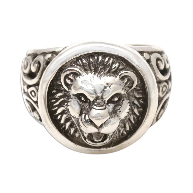 Stackable Fashion Rings in Rose - Gold Tone with Delicate Floral EngravingsNovica Handmade Lion Strength Men'S Sterling Silver Ring