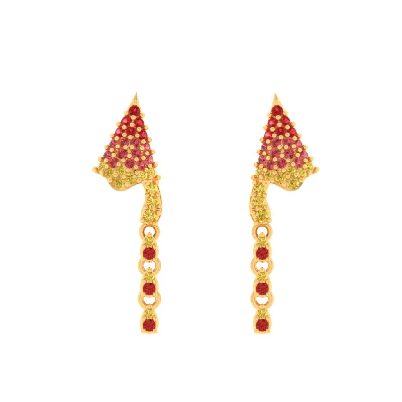 Three - Stone Women's Diamond Rings Symbolizing Past, Present, and Future with Emerald - Cut Diamonds14k Unique Shaped Gold Earrings Gorgeous Red Stones