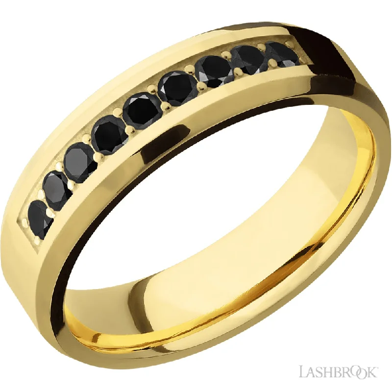 Women's Solitaire Diamond Rings with Round - Cut Diamonds and Platinum Settings for an Elegant EngagementYellow Gold Men's Ring with Bead Channel Set Black Diamonds