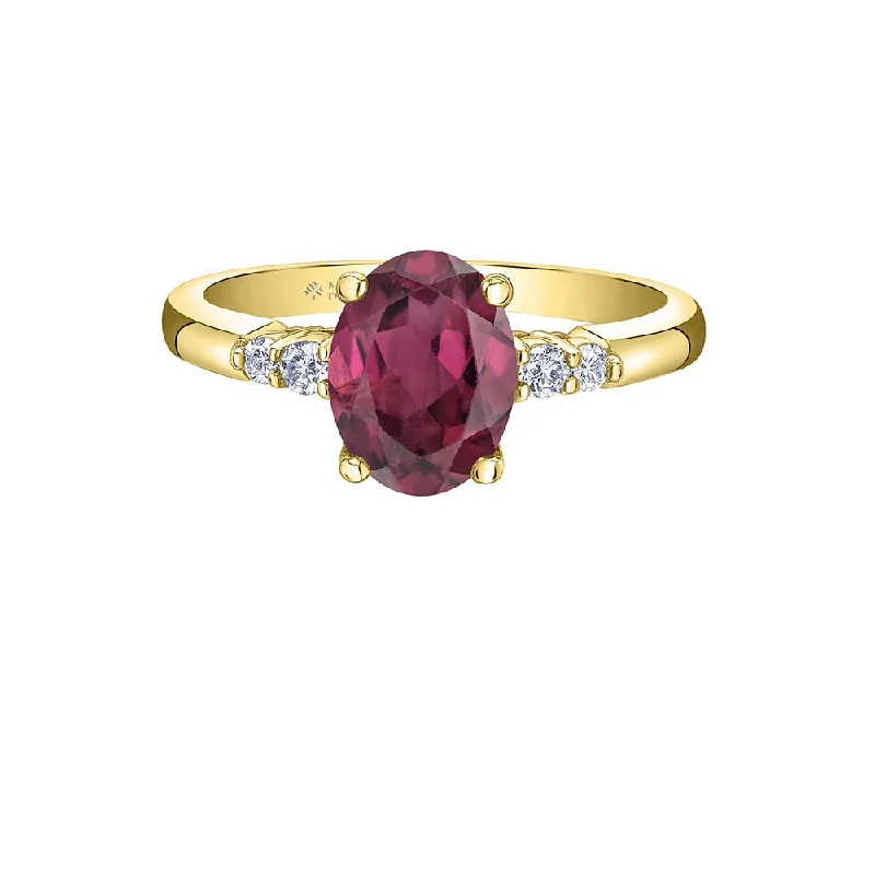 Marquise - Cut Women's Diamond Rings in Palladium for a Unique and Elongated ShapeRhodolite Garnet and Canadian Diamond Ring