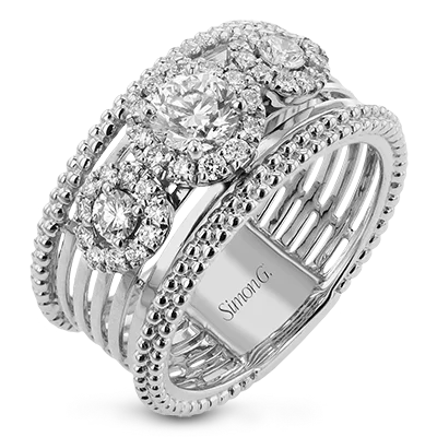 Women's Diamond Rings with Side - Stone Pave Setting for a Sparkling and Continuous ShineRight Hand Ring in 18k Gold with Diamonds