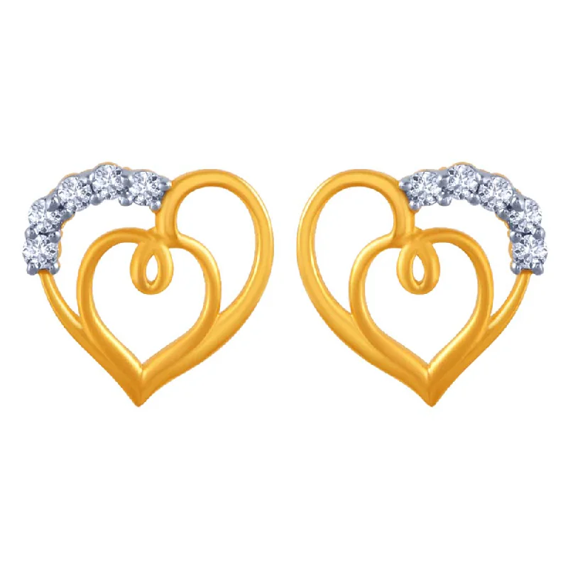 Channel - Set Women's Diamond Rings with Diamonds Securely Held in a Metal Groove for DurabilityLoop Style Heart Shape  14k Gold Earrings