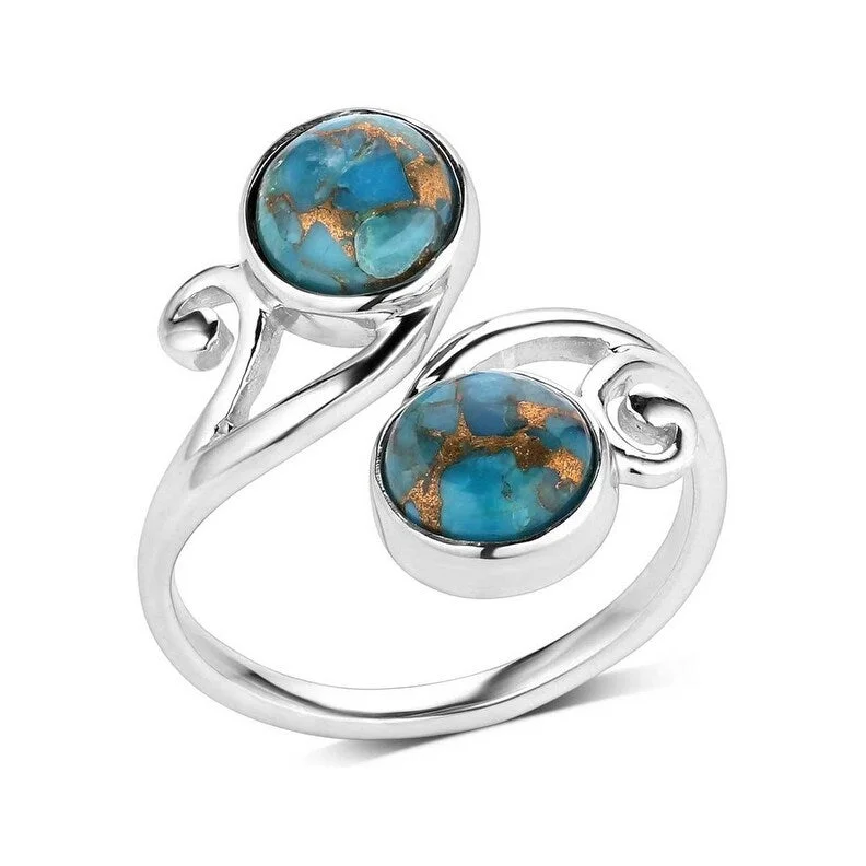 Vintage - Reproduction Fashion Rings in Bronze with Cameo - Style MedallionsMontana Silversmiths Ring Womens Perfect Harmony Turquoise Wrap RG5876 - Silver