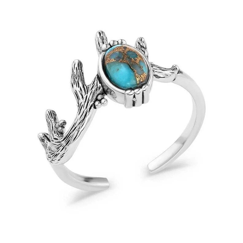 Vintage - Reproduction Fashion Rings in Bronze with Cameo - Style MedallionsMontana Silversmiths Ring Womens Turquoise Haven Open KTRG5994 - Silver