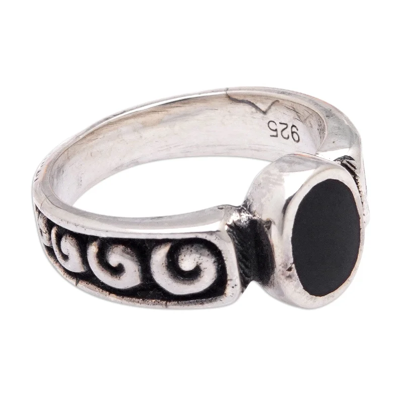 Adjustable Fashion Rings in Leather and Brass with a Tribal - Inspired DesignNovica Handmade Snail Inspiration Resin Band Ring