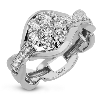 Princess - Cut Women's Diamond Rings in White Gold with a High - Clarity Diamond for a Modern LookRight Hand Ring in 18k Gold with Diamonds