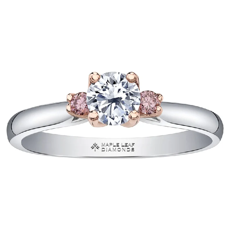 Tennis - Style Women's Diamond Rings with a Continuous Row of Diamonds for a Classic and Versatile LookCanadian White and Purple Diamond Three-Stone Ring