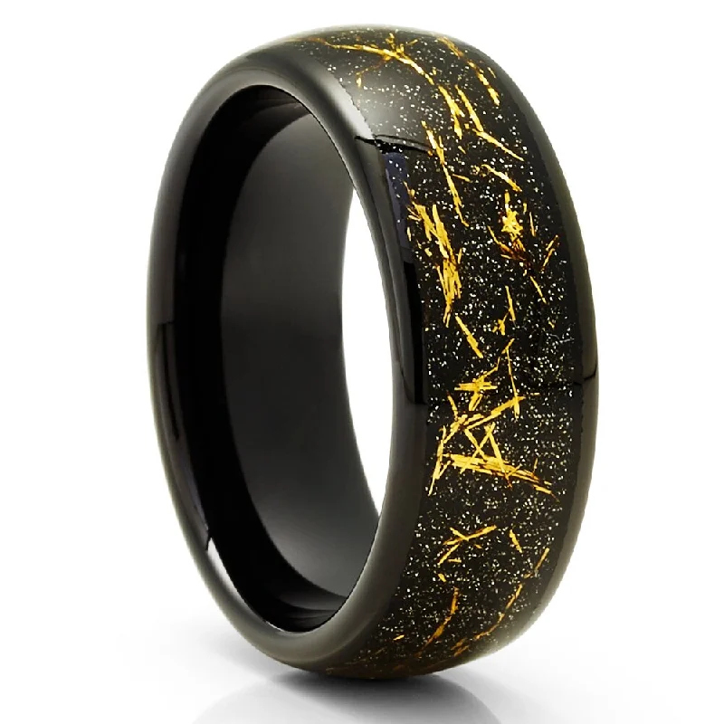 Fashion Rings with Zodiac Symbols in Gold - Filled Metal for a Personalized TouchTungsten Carbide Black Meteorite Wedding Ring 8Mm Comfort Fit Waterproof