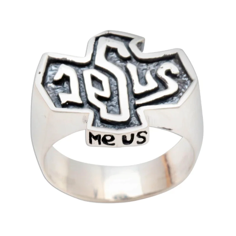 Statement - Making Fashion Rings in Gold - Plated Brass with Oversized Cubic Zirconia StonesNovica Handmade Jesus Men'S Sterling Silver Ring