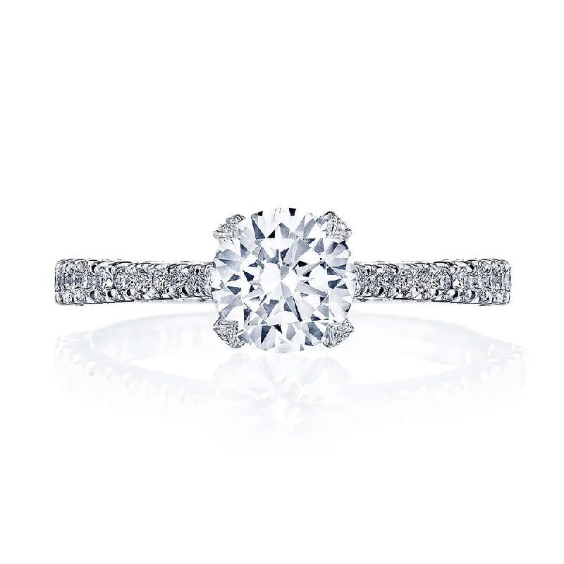 Cushion - Cut Women's Diamond Rings in Platinum with a Soft and Romantic AppearanceTacori Petite Crescent Round Engagement Ring Setting