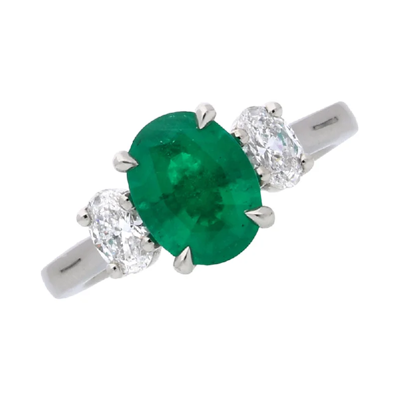 Men's Alexandrite Engagement Rings in Platinum with a Hidden Halo of DiamondsPlatinum Oval Emerald with Diamonds