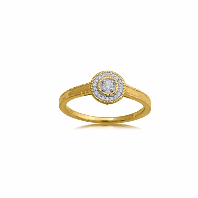 Adjustable Women's Diamond Rings with a Flexible Band for a Comfortable and Custom Fit18K YG Cluster Diamond Ring-1pc