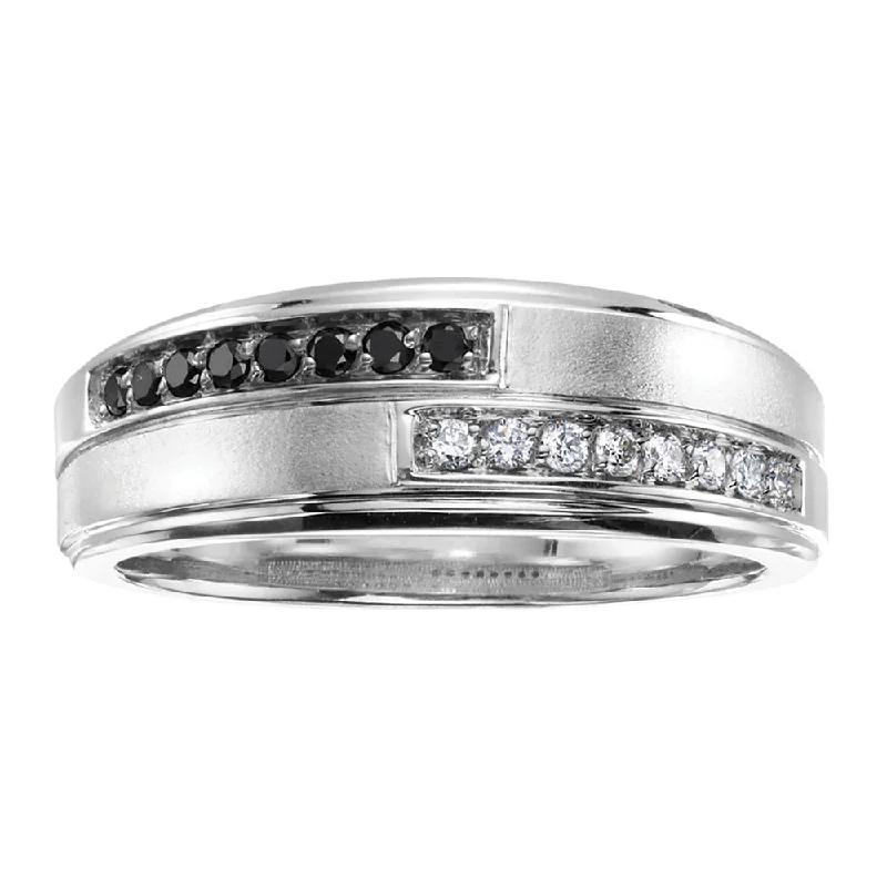 Cushion - Cut Women's Diamond Rings in Platinum with a Soft and Romantic AppearanceMen's Black and White Diamond Ring