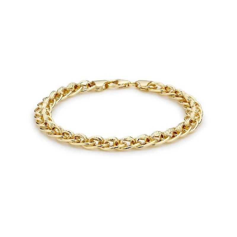 Bangle Sets with Mix - and - Match Patterns for a Versatile Accessory9K Yellow Gold 7mm Textured. Rollerball Bracelet