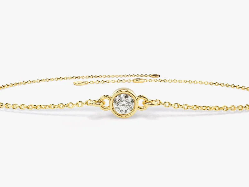 Personalized Chamm BraceletsBezel Set Diamond Bracelet in 14k Gold