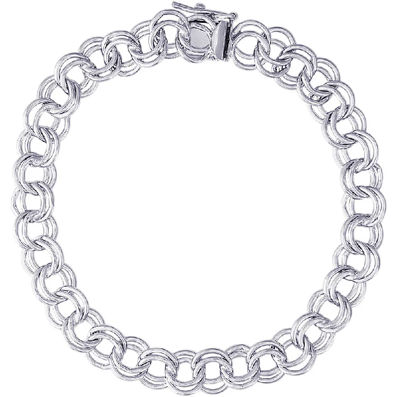 Luxury Chamm BraceletsDouble Spiral Charm Bracelet in White Gold