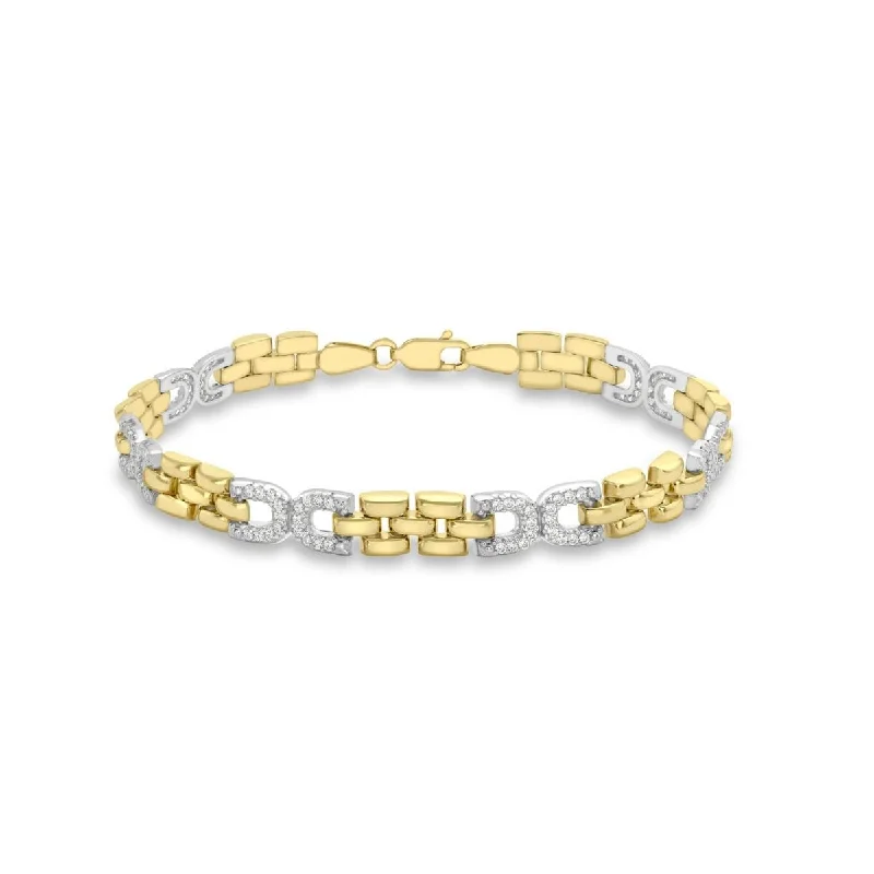 Bangle Bracelets with LED Lights for a Glowing and Trendy Accessory9K 2-Coloured Gold CZ Link Bracelet