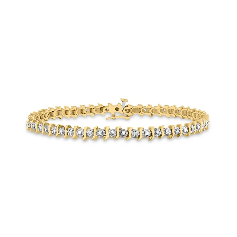 Bangle Bracelets with LED Lights for a Glowing and Trendy Accessory9K Yellow Gold 0.33ct Diamond S-Link Bracelet /7"