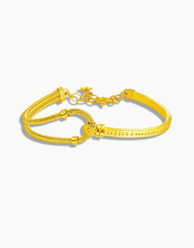 Stretch Bangle Bracelets with Elastic Cord for a Comfortable FitLVC 9IN Ballentine 999 Gold Bangle