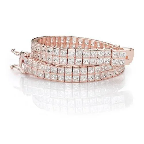 Handmade Bangle Bracelets with Polymer Clay Designs for a Personal TouchPrincess Cut tennis bracelet with 20.52 carats* of diamond simulants in 10 carat rose gold