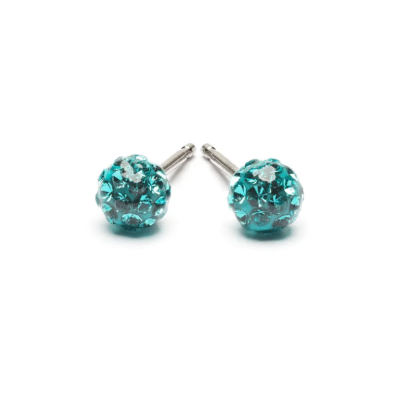 Two - Tone Gold and Silver Plated Clover Stud Earrings for a Lucky and Stylish SymbolMini Turquoise Pave Earrings