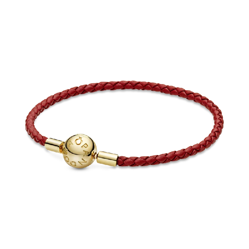 Chamm Bracelets with gemstonesPandora Pandora Moments Red Woven Leather Bracelet