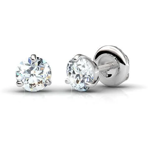 Kids' Plastic Animal - Shaped Stud Earrings in Bright Colors for a Fun and Safe AccessoryBargain  1.00CT Round Cut Diamond Stud Earrings in 14KT White Gold