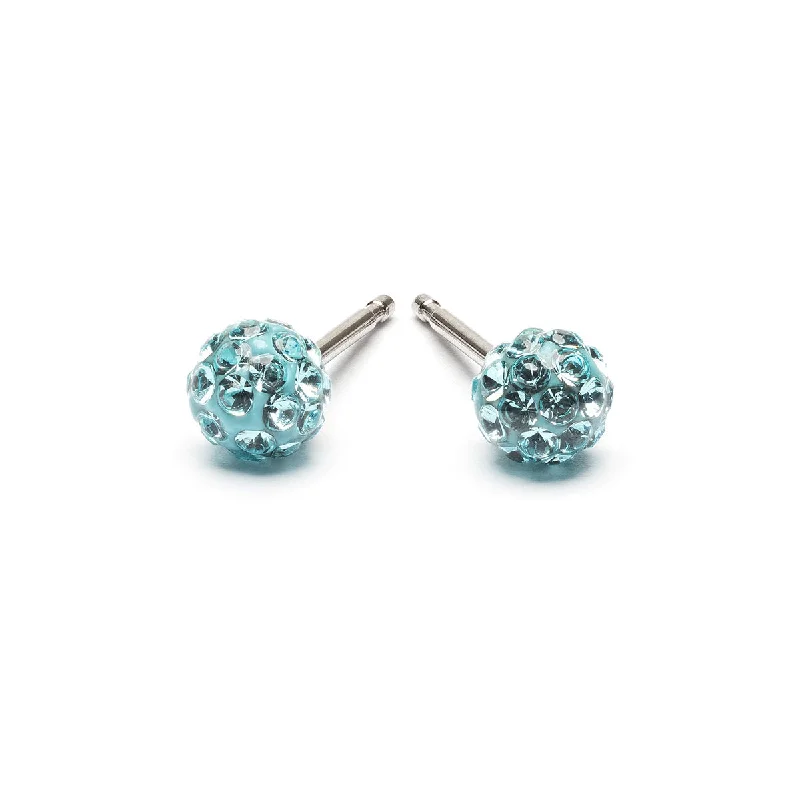 Magnetic - Back Stud Earrings in Black for Easy and Comfortable WearMini Aqua Pave Earrings