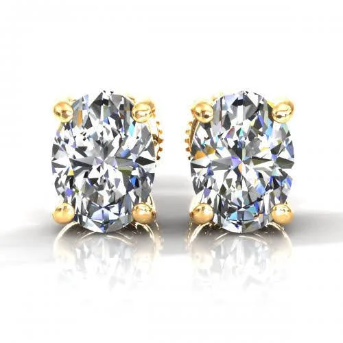 Magnetic - Back Stud Earrings in Black for Easy and Comfortable WearNo risk 0.80CT Diamond Stud Earrings in 14KT Yellow Gold