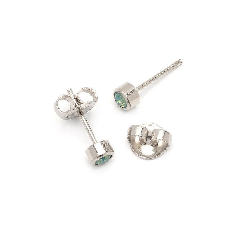 Matte - Finish Titanium Hexagon Stud Earrings for a Sleek and Contemporary StyleAquamarine Crystal Stud Earrings