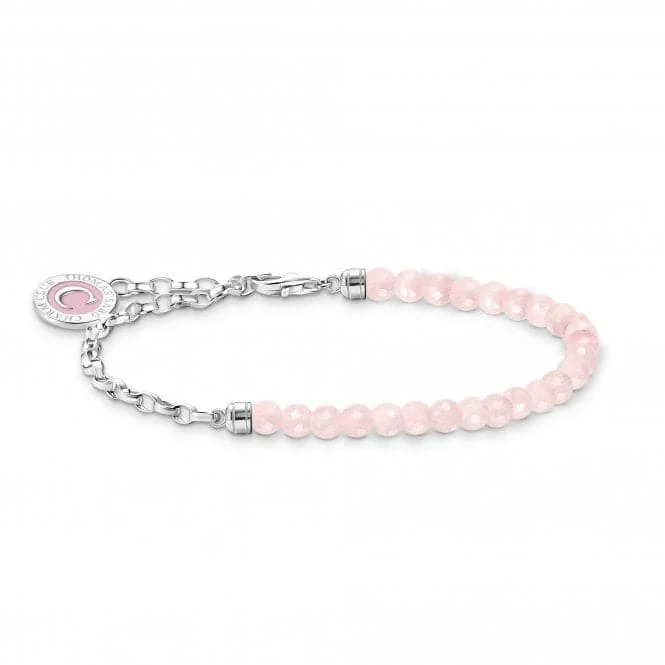 Handmade Chamm BraceletsCharmista Pink Cold Enamel Rose Quartz Bracelet A2130-067-9