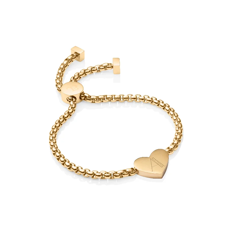 Chamm Bracelets for mindfulnessPersonalize Heart Bracelet (Gold)